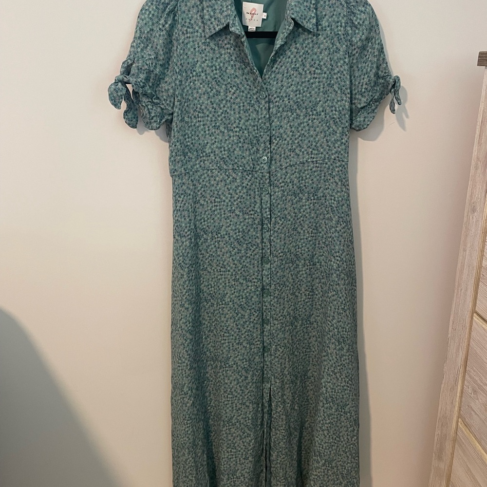 Hatch Teal Floral Maxi Dress
